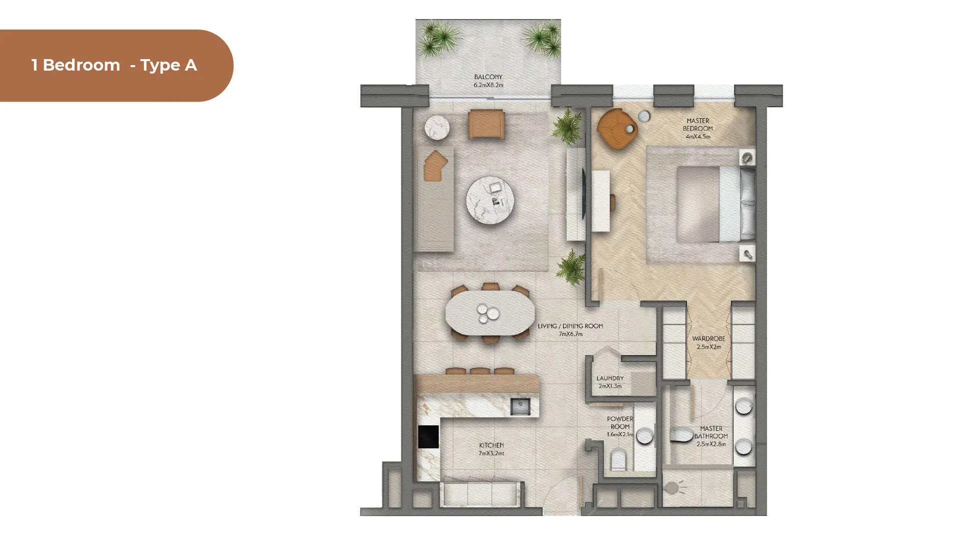 1 BR - Type A